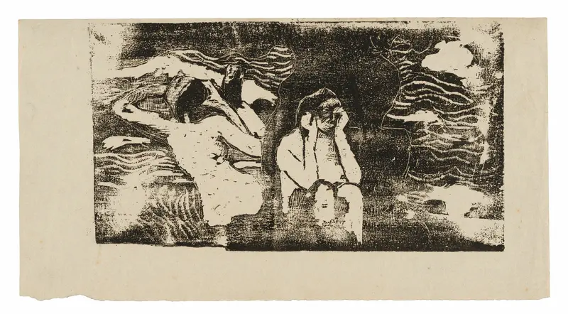 At the Black Rocks, from the Suite of Late Wood-Block Prints