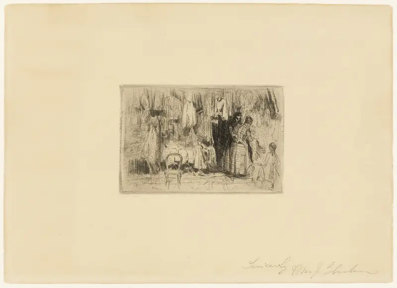 At the Dressmaker Wall Art by William James Glackens - High-Resolution Digital Print