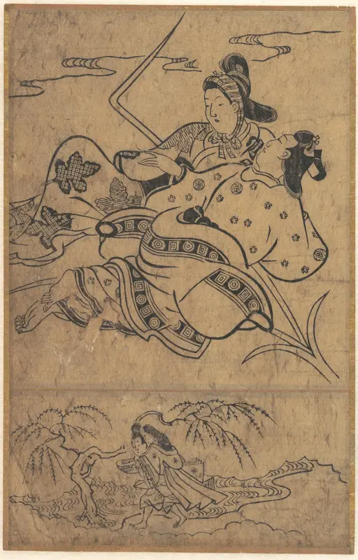 "At the Edge of the River Akutagawa" from the Tales of Ise (Ise monogatari)