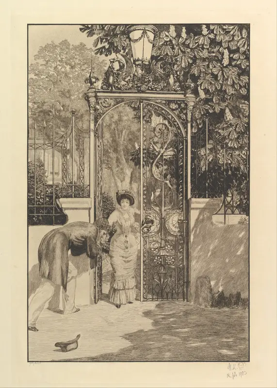 At the Gate (from the series A Love) Wall Art by Max Klinger - High-Resolution Digital Print