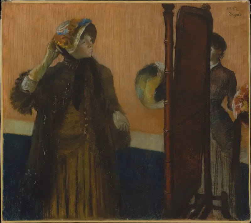 At the Milliner's Wall Art by Edgar Degas - High-Resolution Digital Print
