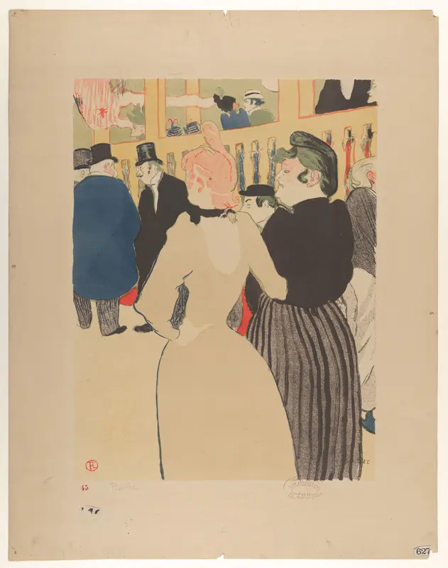 At the Moulin Rouge: La Goulue and Her Sister Wall Art by Henri de Toulouse-Lautrec - High-Resolution Digital Print