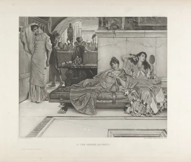 At the Shrine of Venus Wall Art by Sir Lawrence Alma-Tadema - High-Resolution Digital Print