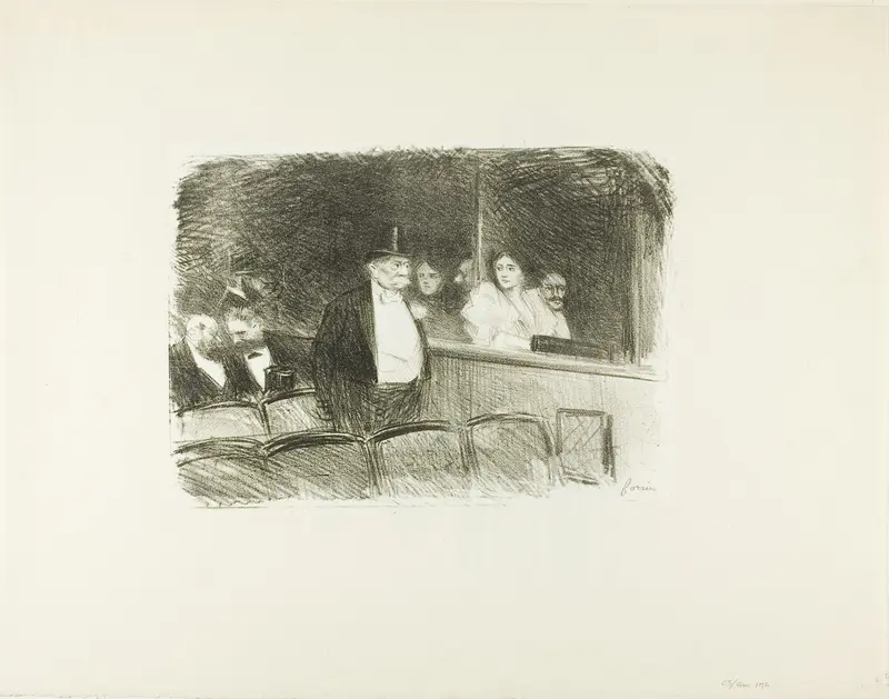 At the Theater Wall Art by Jean Louis Forain - High-Resolution Digital Print