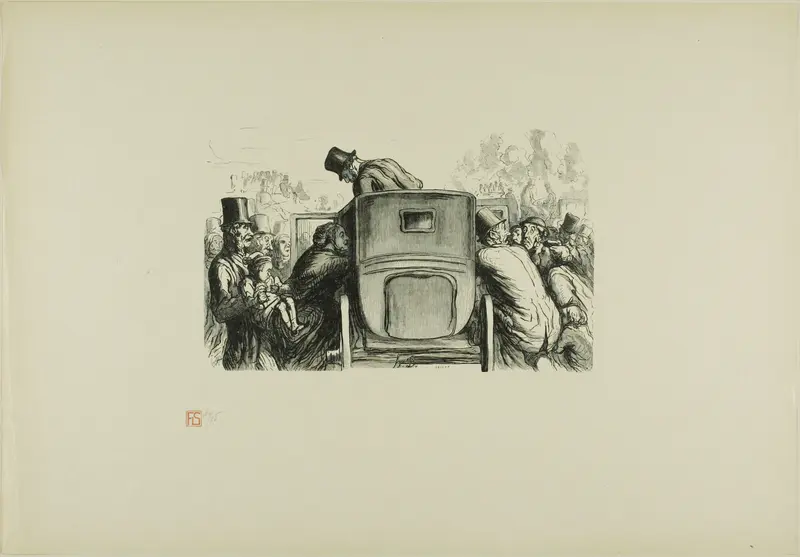 At the Universal Exhibition: The visitor will easily find any means of transportation to return to his hotel Wall Art by Julien Antoine Peulot - High-Resolution Digital Print