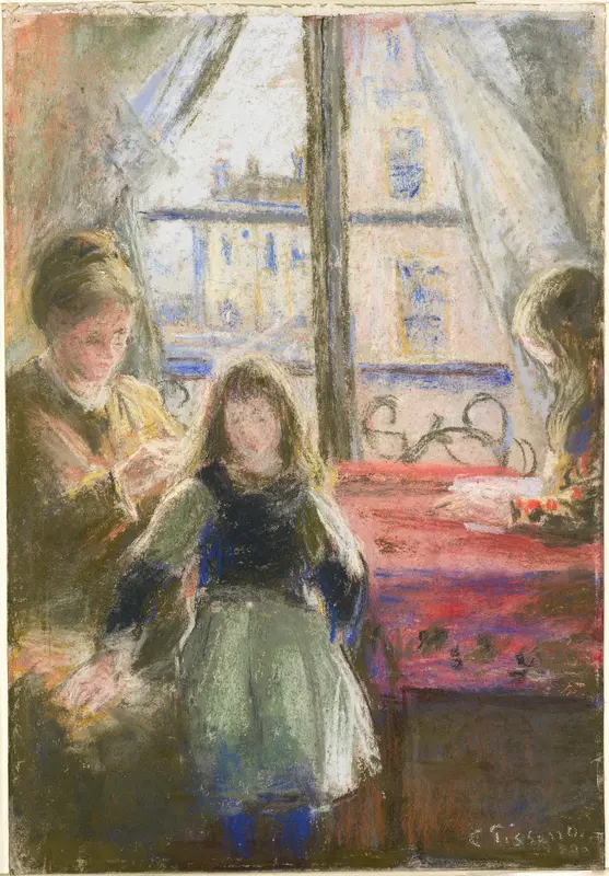 At the Window, rue des Trois Frères Wall Art by Camille Pissarro - High-Resolution Digital Print