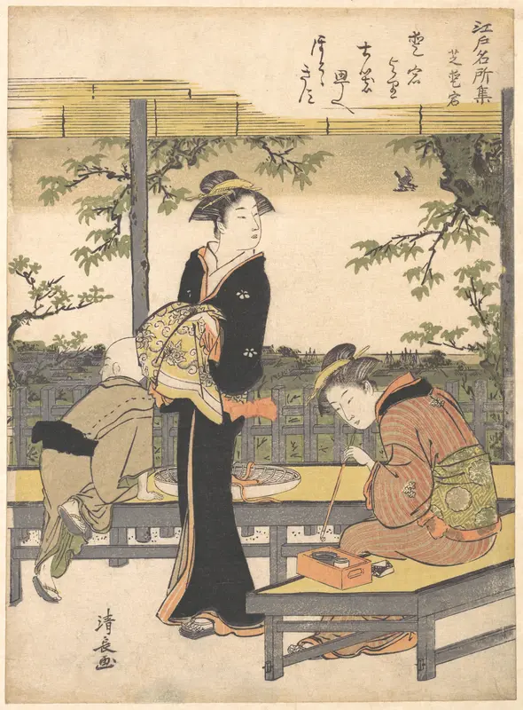 Atago Hill at Shiba Wall Art by Torii Kiyonaga - High-Resolution Digital Print