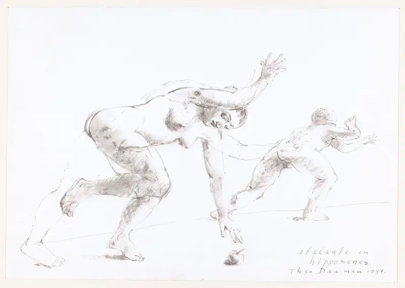 Atalanta raapt de gouden appel op Wall Art by Unknown - High-Resolution Digital Print