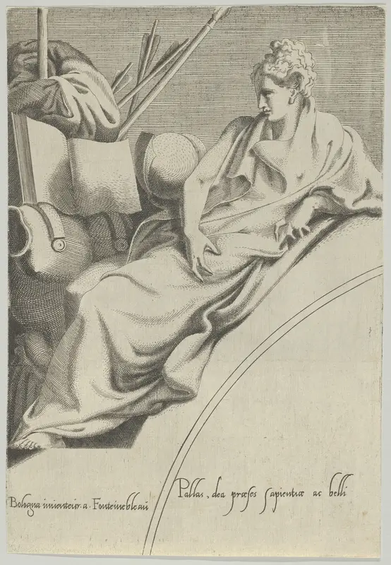 Athena, from "The Muses and the Three Goddesses" Wall Art by Anonymous, Italian, 16th century - High-Resolution Digital Print