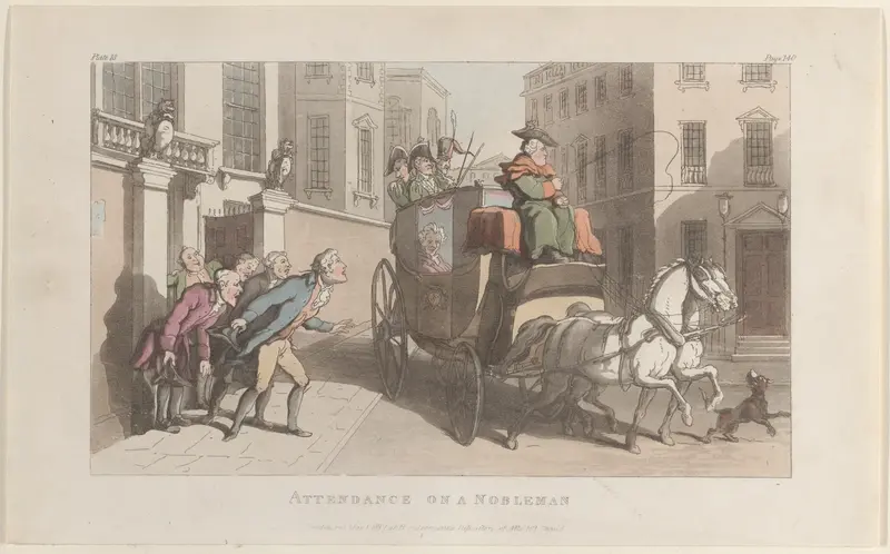 Attendance on a Nobleman Wall Art by Thomas Rowlandson - High-Resolution Digital Print