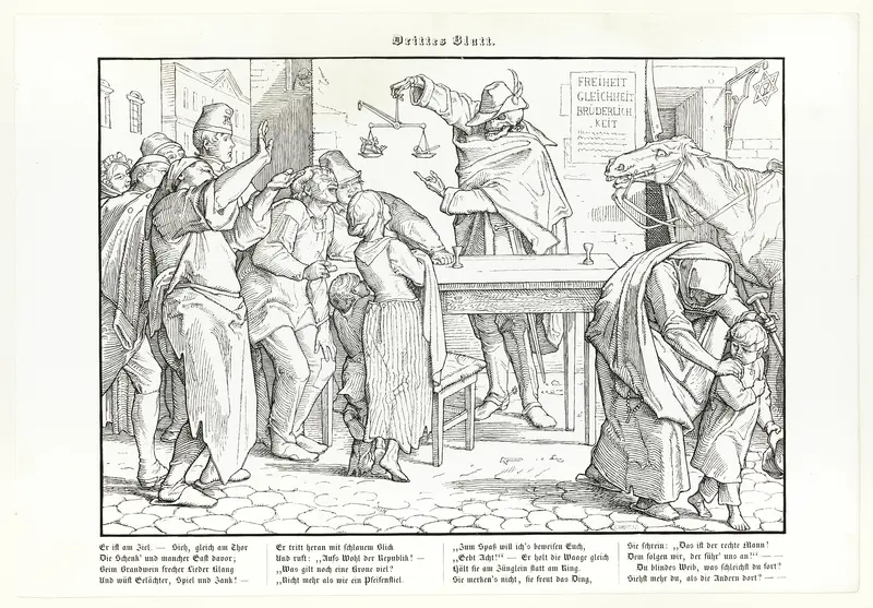 Auch ein Todtentanz, plate III Wall Art by Alfred Rethel - High-Resolution Digital Print