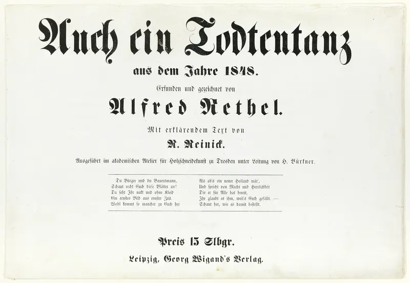 Auch ein Todtentanz, title page and text Wall Art by Alfred Rethel - High-Resolution Digital Print