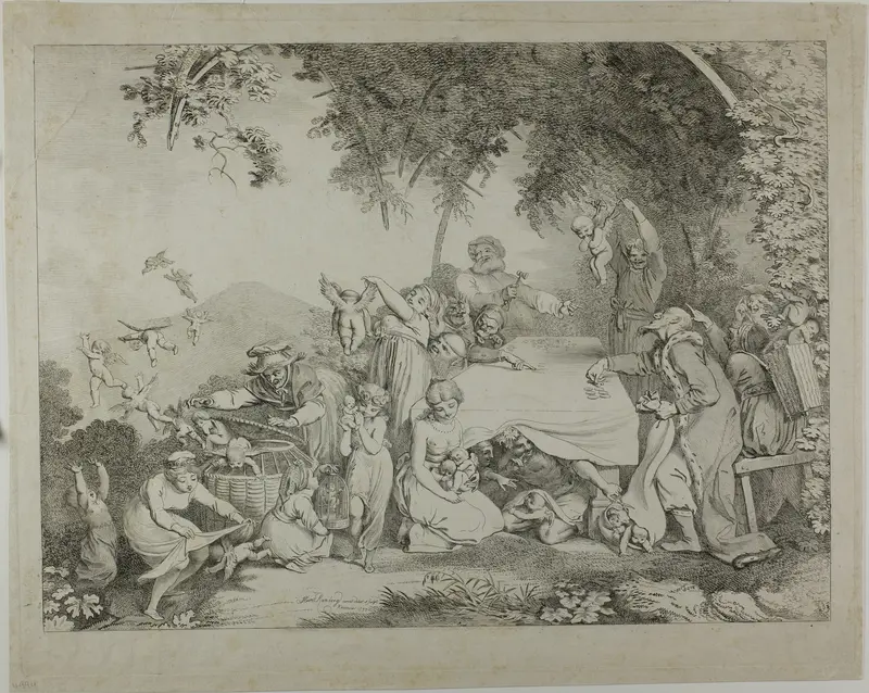Auction of the Cupids Wall Art by Johann Heinrich Ramberg - High-Resolution Digital Print