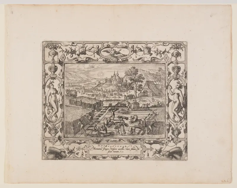 August, from The Twelve Months Wall Art by Pieter van der Borcht - High-Resolution Digital Print