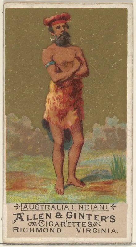 Australia (Indian), from the Natives in Costume series (N16) for Allen & Ginter Cigarettes Brands Wall Art by Allen & Ginter - High-Resolution Digital Print