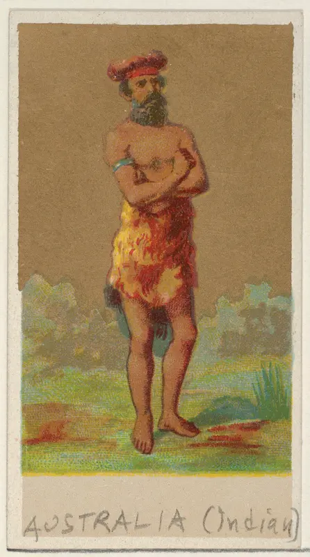 Australia (Indian), from the Natives in Costume series (N16), Teofani Issue, for Allen & Ginter Cigarettes Brands Wall Art by Allen & Ginter - High-Resolution Digital Print