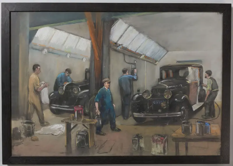 Autowerkplaats van de Amsterdamsche Rijtuig Maatschappij (ARM) Wall Art by Herman Heijenbrock - High-Resolution Digital Print