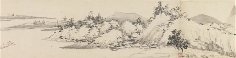 Autumn Colors among Streams and Mountains Wall Art by Shen Zhou - High-Resolution Digital Print