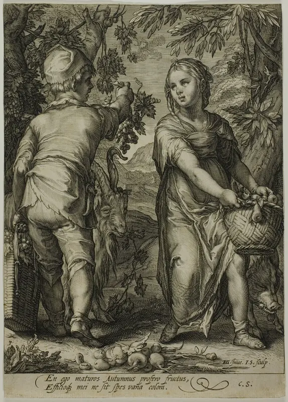 Autumn, from The Four Seasons Wall Art by Jan Saenredam - High-Resolution Digital Print