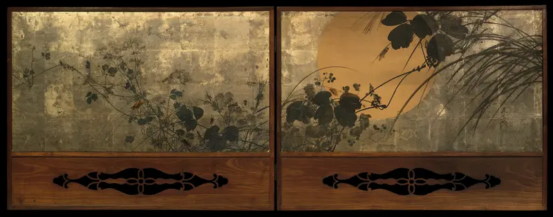 Autumn Grasses in Moonlight Wall Art by Shibata Zeshin - High-Resolution Digital Print
