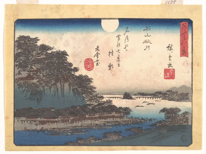 Autumn Moon at Ishiyama, from the series Eight Views of Ōmi (Ōmi hakkei)