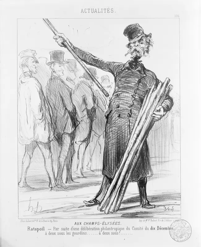 Aux Champs-Élysées, from Actualités, published in "Le Charivari" Wall Art by Honoré Daumier - High-Resolution Digital Print