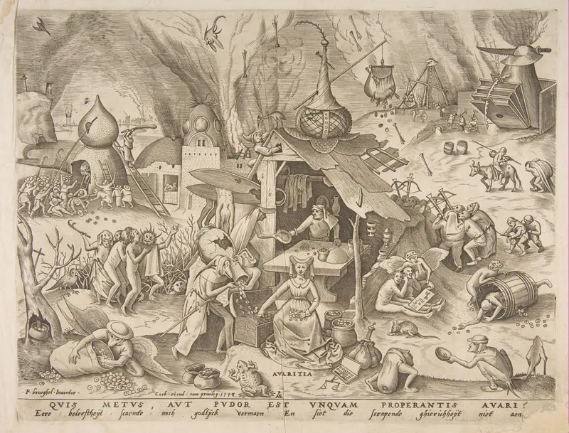 Avarice (Avaritia) from The Seven Deadly Sins Wall Art by Pieter Bruegel the Elder - High-Resolution Digital Print