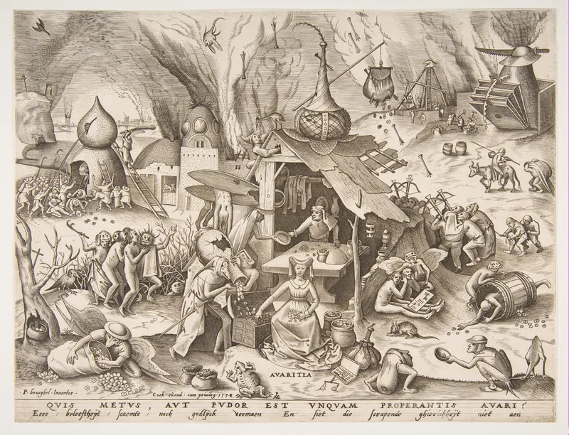 Avarice (Avaritia), from "The Seven Deadly Sins" Wall Art by Pieter van der Heyden - High-Resolution Digital Print