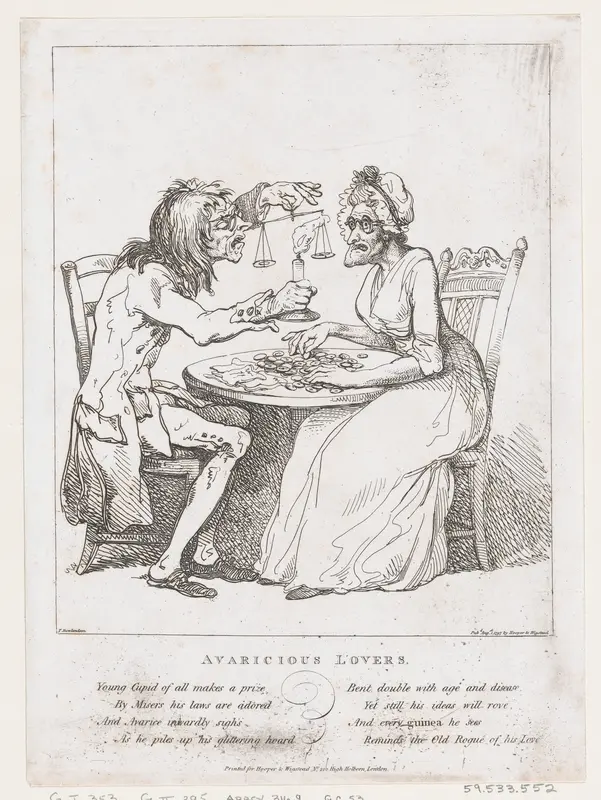 Avaricious Lovers Wall Art by Thomas Rowlandson - High-Resolution Digital Print