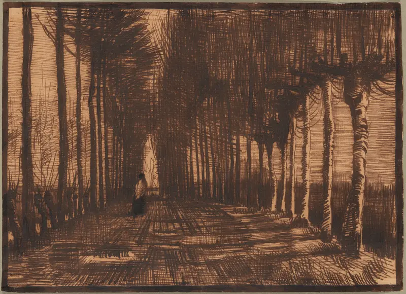 Avenue of Pollard Birches and Poplars Wall Art by Vincent van Gogh - High-Resolution Digital Print