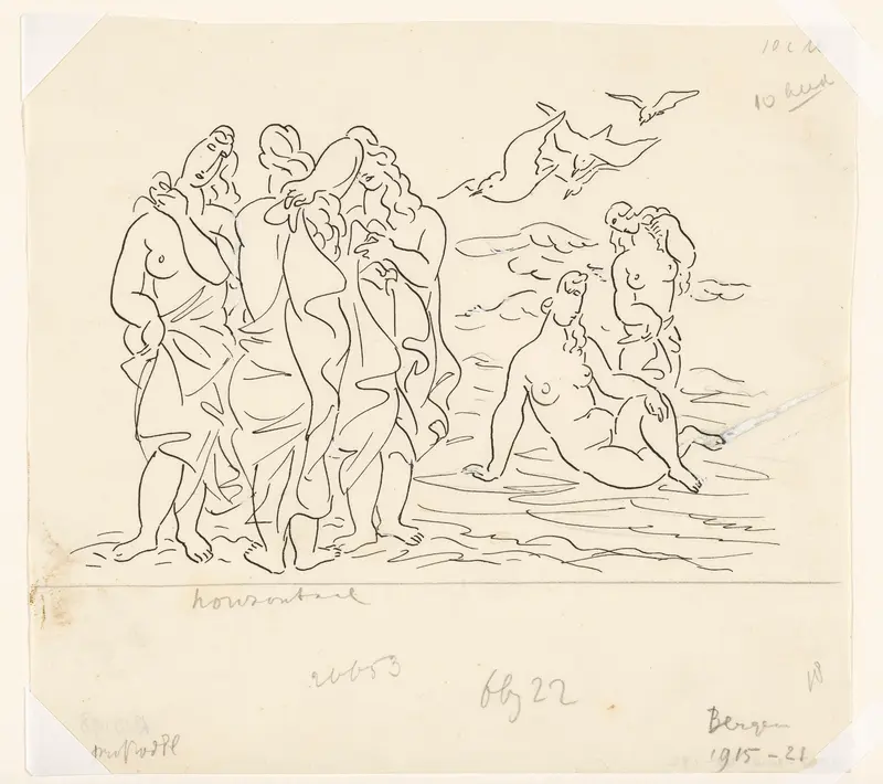Baadsters (schets) Wall Art by Leo Gestel - High-Resolution Digital Print