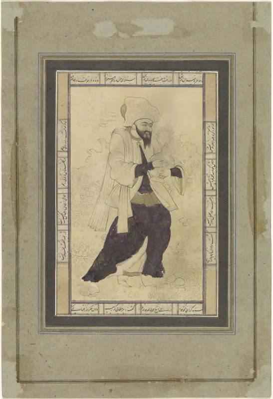 Baardige man met een vaas in zijn armen Wall Art by anonymous - High-Resolution Digital Print