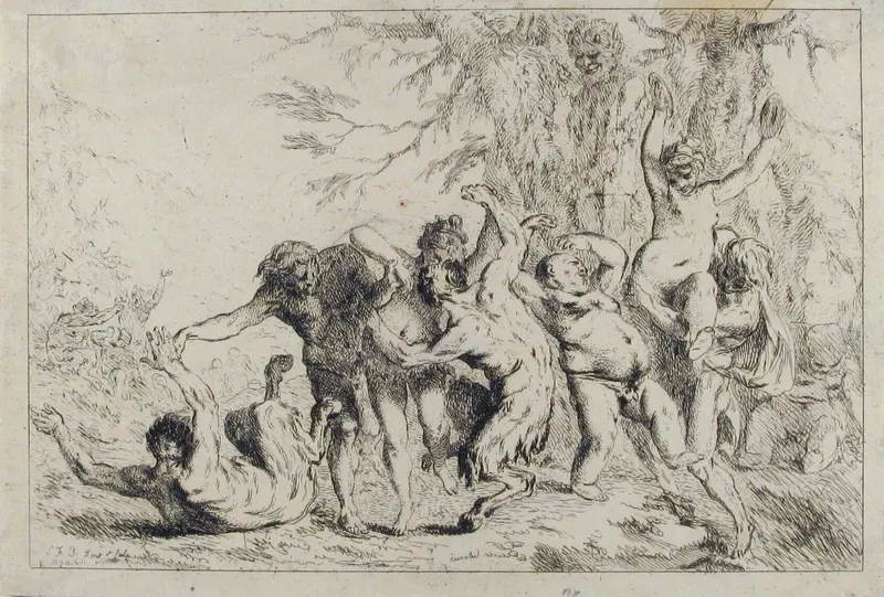 Bacchanal Wall Art by Louis Félix de La Rue - High-Resolution Digital Print
