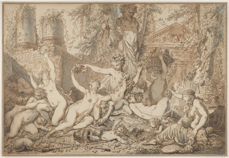 Bacchanal Wall Art by Jean Jacques François Le Barbier - High-Resolution Digital Print
