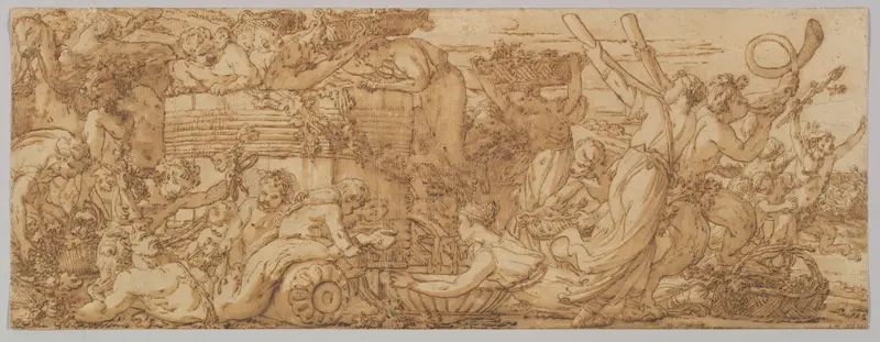 Bacchanal: Arrival at the Wine Vat Wall Art by Joseph Marie Vien - High-Resolution Digital Print