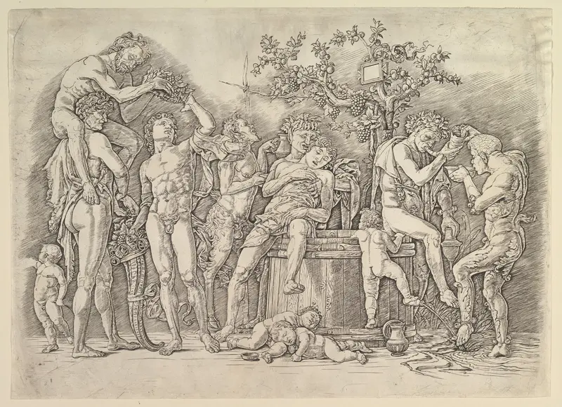 Bacchanal with Wine Vat Wall Art by Andrea Mantegna - High-Resolution Digital Print