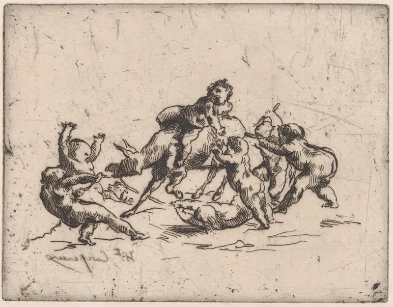Bacchanale with Children and Donkey Wall Art by Jean-Baptiste Carpeaux - High-Resolution Digital Print