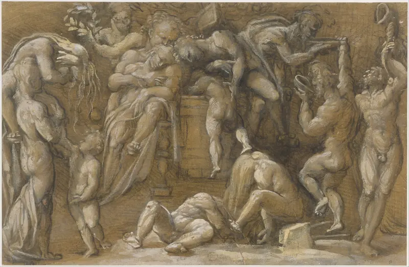 Bacchanalian Scene Wall Art by Amico Aspertini - High-Resolution Digital Print