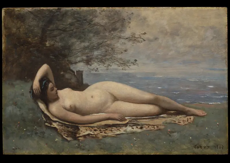 Bacchante by the Sea Wall Art by Camille Corot - High-Resolution Digital Print