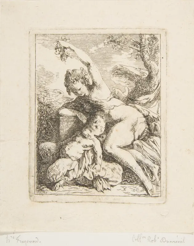Bacchante et jeune satyre Wall Art by Jean Honoré Fragonard - High-Resolution Digital Print