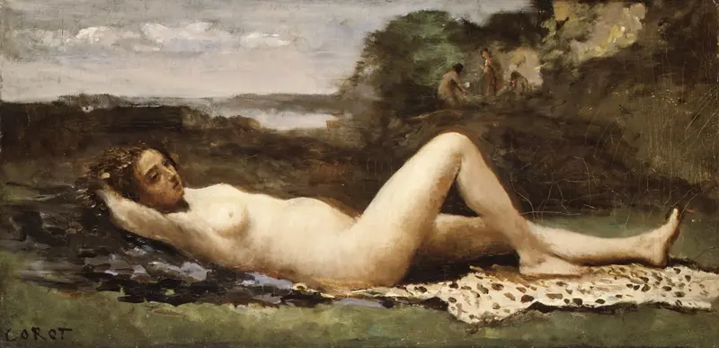 Bacchante in a Landscape Wall Art by Camille Corot - High-Resolution Digital Print