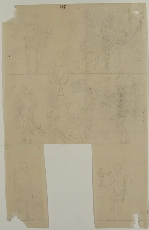 Bacchic Scene; Two Roman Soldiers Wall Art by Anonymous, French, 18th century - High-Resolution Digital Print