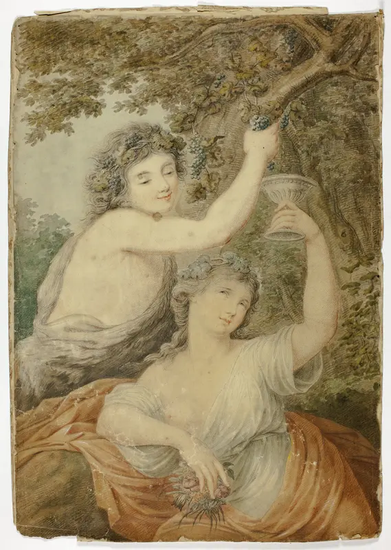 Bacchus and Maiden Wall Art by Giovanni Battista Cipriani - High-Resolution Digital Print