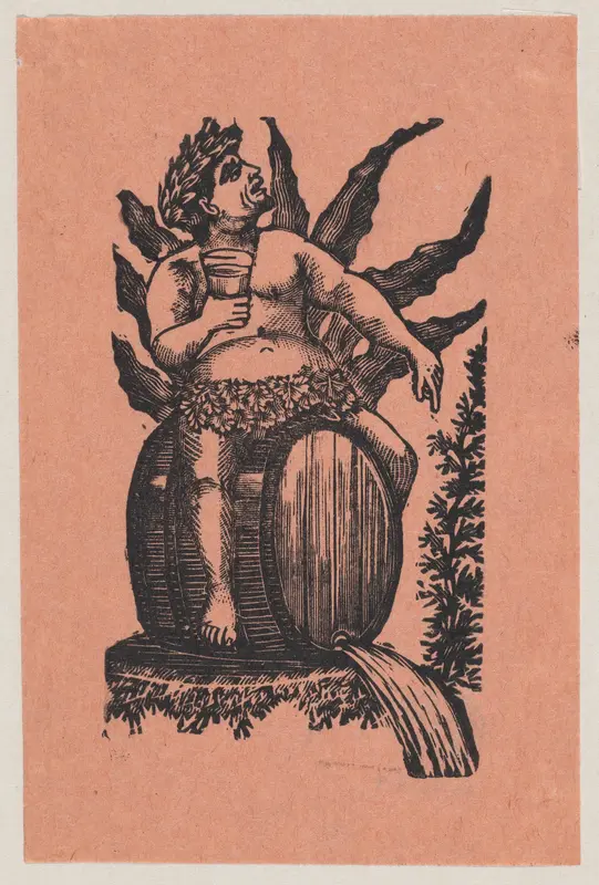 Bacchus astride a wine barrel Wall Art by José Guadalupe Posada - High-Resolution Digital Print