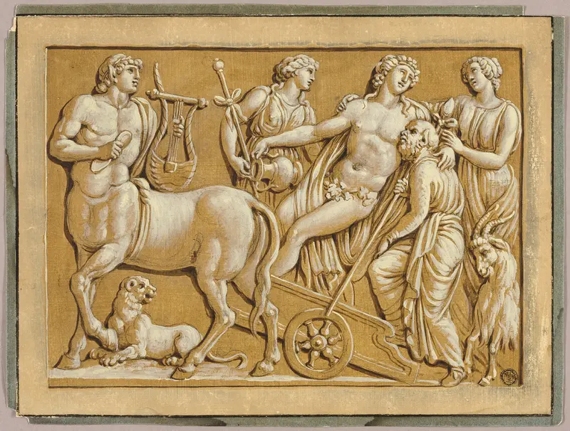 Bacchus in His Chariot with Attendants Wall Art by Unknown artist - High-Resolution Digital Print