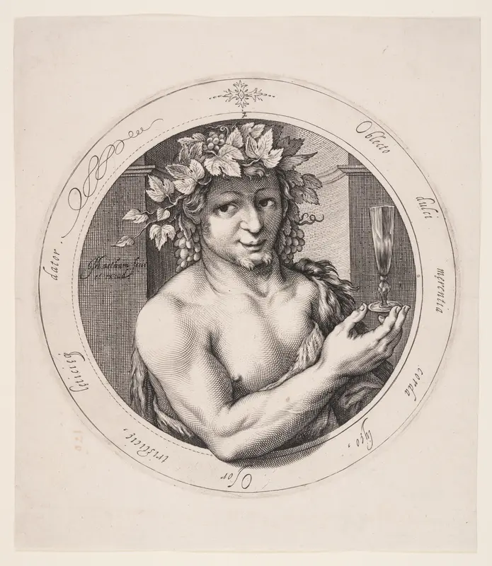 Bacchus, plate 2 from Series of Three Gods Wall Art by Jacob Matham - High-Resolution Digital Print