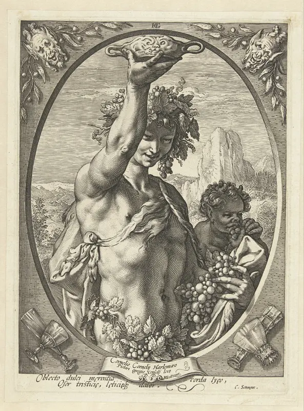 Bacchus with a Drinking Bowl Wall Art by Hendrick Goltzius - High-Resolution Digital Print
