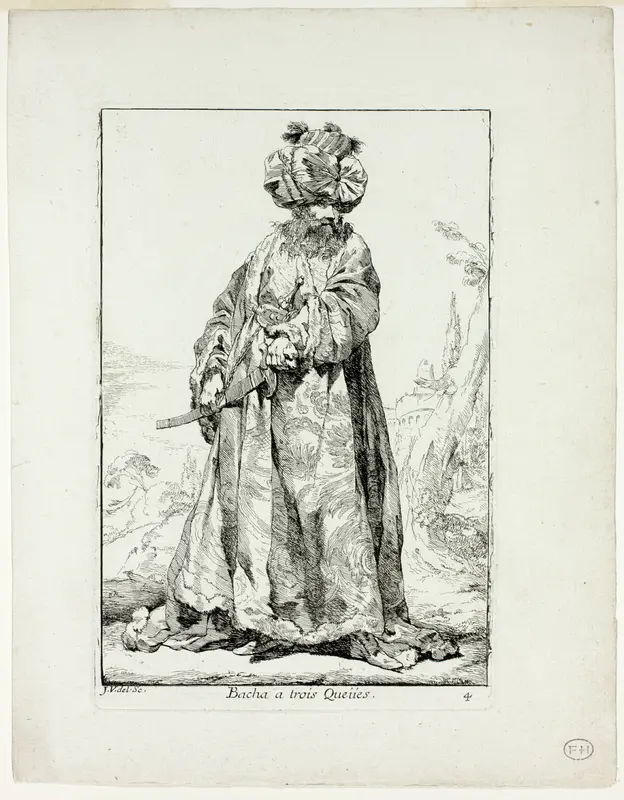 Bacha à trois Queues, plate four from Caravanne du Sultan à la Mecque