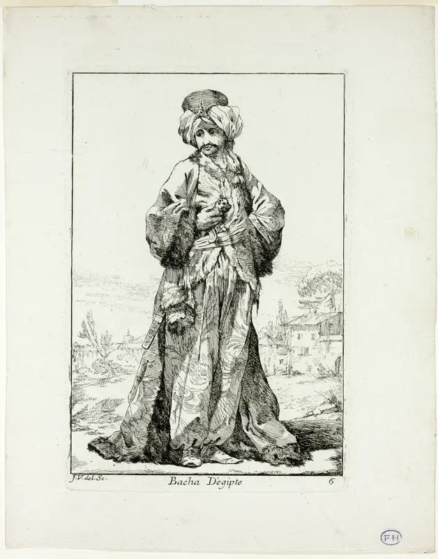 Bacha d'Égypte, plate six from Caravanne du Sultan à la Mecque