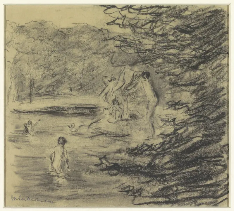 Badende jongens in bosvijver Wall Art by Max Liebermann - High-Resolution Digital Print